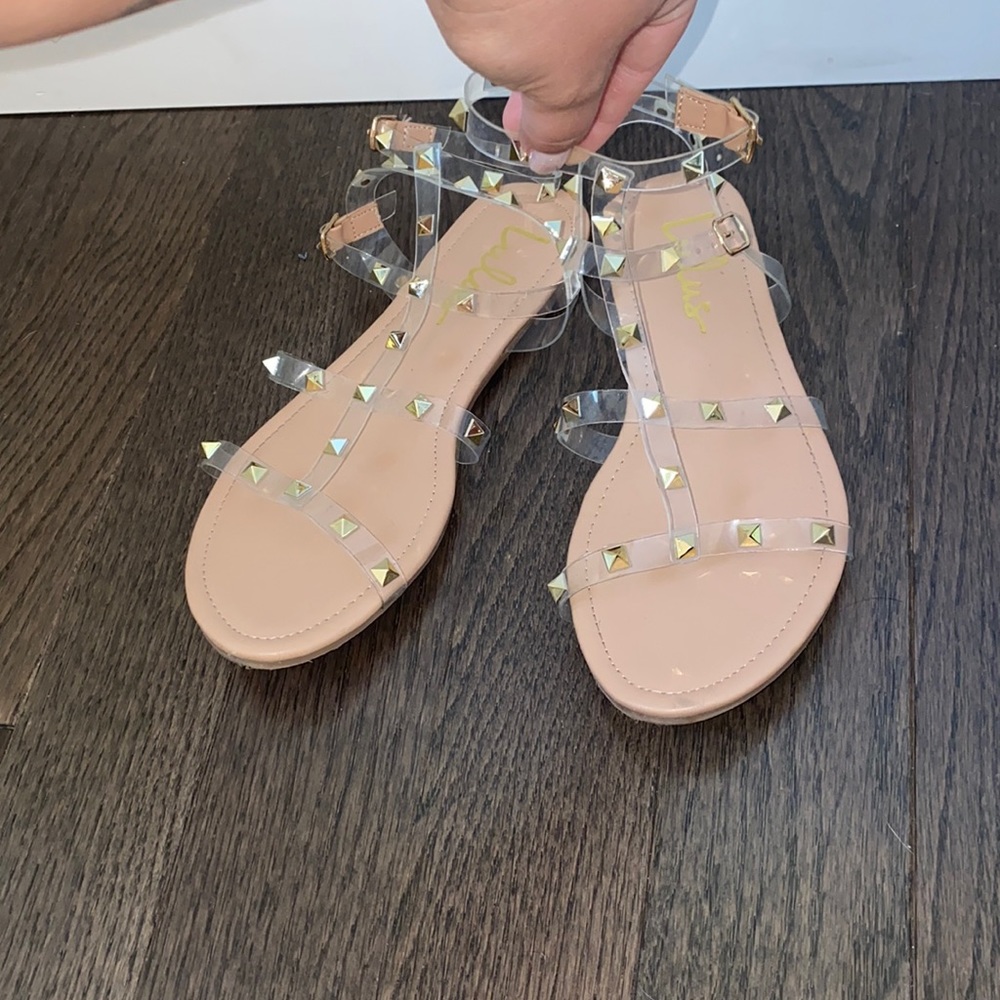 Lulus studded clear sandals